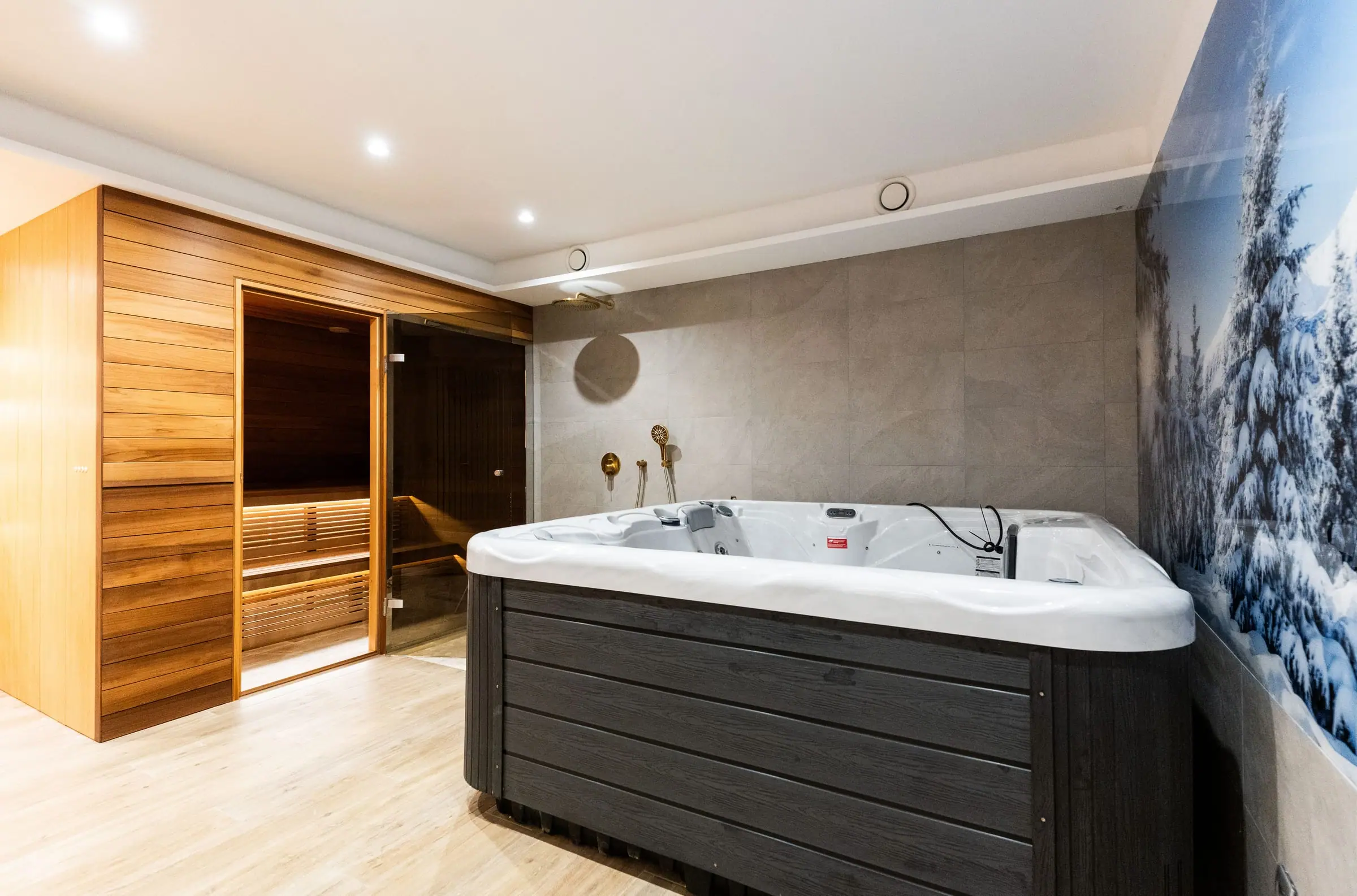 Wellnessbereich mit Whirlpool in der Hillmax Residence